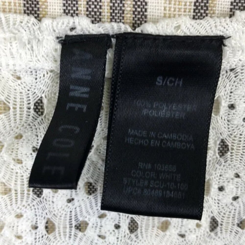 Anne Cole Crochet Swimsuit Cover Bathing Suit Overlay Front Tie White Size Small - Picture 5 of 9